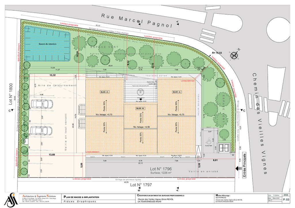 SCALA - PLAN DE MASSE IMPLANTATION A2